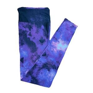 NWT LuLaRoe Abstract Swirl Print Blue Purple & Orange Leggings Size OS (2-10)